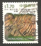 Sellos de Asia - Hong Kong -  Columnas hexagonales de roca, en High Island Embalse Oriente Dam