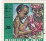 Stamps : Africa : Guinea :  lucha contra la viruela y rubeola