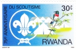 Sellos de Africa - Rwanda -  75 aniv.fundación Scoutt