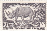 Sellos de Africa - Francia -  rinoceronte
