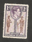 Stamps Oceania - Solomon Islands -  59 - Policia y Jefe indígena