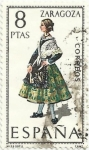 Stamps Spain -  TRAJES TÍPICOS ESPAÑOLES. GRUPO V. Nº 53. ZARAGOZA. EDIFIL 2018