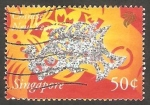 Stamps Singapore -  Año Nuevo Chino, El Pez