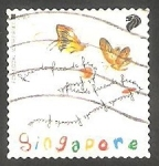 Stamps Singapore -  Mariposas
