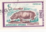 Sellos del Mundo : Africa : Repblica_del_Congo : hipopótamo