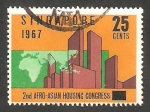 Sellos de Asia - Singapur -  77 - 2º Congreso afro asiatico de viviendas sociales