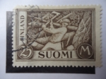 Stamps : Europe : Finland :  Leñador - (Sc/205 - Mi/406)