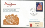 Stamps Liechtenstein -  Vuelo inaugural Zürich - Dar-Es-Salaam (Tanzania)