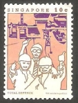 Stamps Singapore -  448 - Obreros con cascos