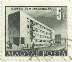 Stamps Hungary -  EDIFICIOS DEL PLAN QUINQUENAL EN BUDAPEST. BLOQUE VIVIENDAS PARA TRABAJADORES. YVERT HU 1012