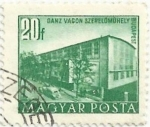 Stamps Hungary -  EDIFICIOS DEL PLAN QUINQUENAL EN BUDAPEST. TALLER DE FERROCARRIL. YVERT HU 1005