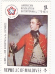 Stamps : Asia : Maldives :  bicentenario revolución americana-General John Burgoyne
