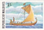 Sellos de Asia - Maldivas -  navío antiguo
