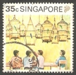 Stamps Singapore -  582 - Concurso de pájaros cantores