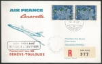 Stamps : Europe : Liechtenstein :  Vuelo inaugural Genéve - Toulouse (Francia)