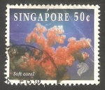 Stamps Singapore -  694 - Coral Rojo