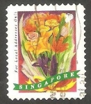 Sellos de Asia - Singapur -  724 - Ramo de flores