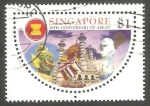 Stamps Singapore -   829 - 30 Anivº de ASEAN
