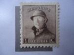 Stamps : Europe : Belgium :  King Alberto I. con Casco de Solddo 1914-1918 - (Yvert 166A.
