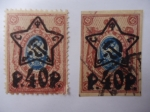 Stamps Russia -  Aguila Imperial 1889/1904 (Sobre Impreso con 40 Rublos en 1922) Dentado y Sin Dentar.