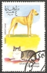 Stamps Oman -  Perro y Gato