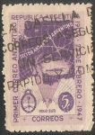 Stamps : America : Argentina :  Primer correo antartico