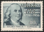 Sellos de America - Argentina -  Benjamin Franklin