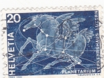 Sellos de Europa - Suiza -  caballo alado -planetarium
