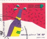 Sellos de Asia - Israel -  ilustración botella de cava