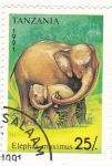 Sellos de Africa - Tanzania -  elefantes