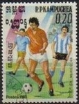 Sellos del Mundo : Asia : Camboya : CAMBOYA 1985 Michel 632 Sello Deportes Futbol México86 Usado Yvert522