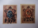 Stamps Russia -  Escudo de Arma de Rusia - Sobreimpresión con Estrella- Sobretasa.
