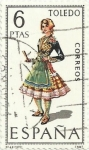 Stamps Spain -  TRAJES TÍPICOS ESPAÑOLES. GRUPO IV. Nº 48. TOLEDO. EDIFIL 1960