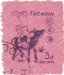 Stamps Vietnam -  ilustración niño y animal