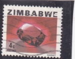 Stamps Zimbabwe -  mineral- granate
