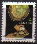 Stamps : America : Canada :  CANADA 1999 Scott 1676 Sello Artesania Oficios Acuicultor Pescador Ostras Usado Michel 1766