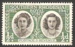 Stamps Zimbabwe -  67 - Visita real, Princesas Elizabeth y Margarita