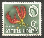 Stamps Zimbabwe -  Flor lis roja