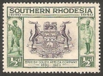 Stamps Zimbabwe -  Escudo de la Compañía de África del Sur