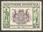 Sellos del Mundo : Africa : Zimbabwe : Escudo de la Compañía de África del Sur
