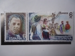 Stamps Spain -  Ed: 2653- Músico, Amadeo Vives (1871-1932) y Ed: 2654- Dibujo de la Zarzuela ¨Maruxa¨