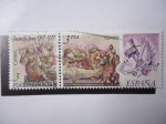 Stamps Spain -  Eds:2460 y 2461 . Relieve ¨Entierro de Cristo¨del EscultorFrances: Juan Juni (1507-1577)