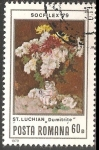 Stamps : Europe : Romania :  jarra con flores