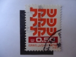 Stamps Israel -  Símbolo  - Sheqel - Moneda-Cifra.