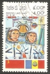 Stamps : Asia : Laos :  Cosmonautas, Popov y Prunariu