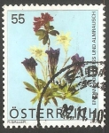 Stamps : Europe : Austria :  Rosa Alpina, edelweiss y azul genciana