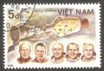 Stamps Vietnam -  25 Anivº del primer hombre en el Espacio