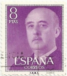 Stamps Spain -  SERIE BÁSICA FRANCO. VALOR FACIAL 8 Pts. EDIFIL 1162