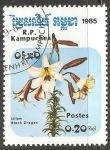 Stamps Cambodia -   Lilium 'Negro Dragón'   .