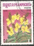 Stamps Cambodia -  Peltophorum roxburghii 